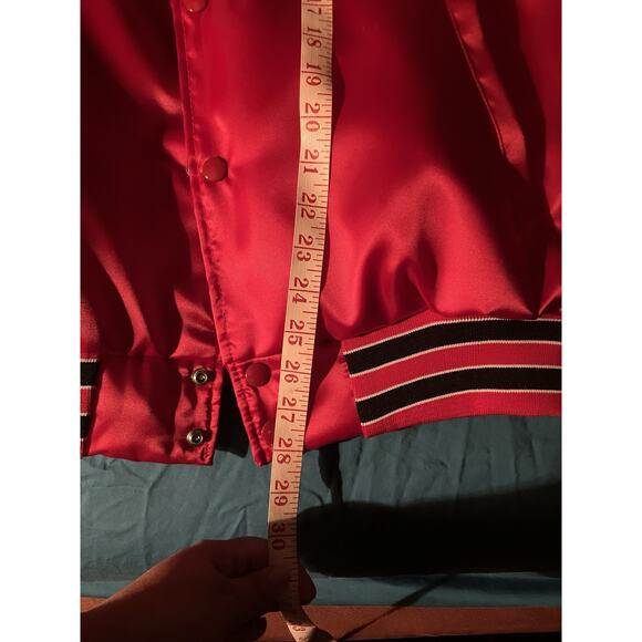 Vtg 90s Chicago Bulls Red Satin Jacket Swingster USA Made NWT Deadstock Men’s XL - Picture 14 of 16